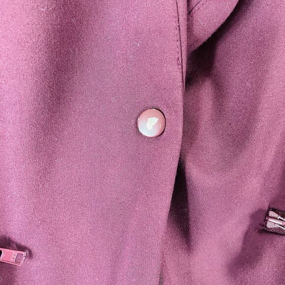 Torrid Jacket 1X Knit Hood Blazer Style Layered Look Red Gray - Picture 8 of 11